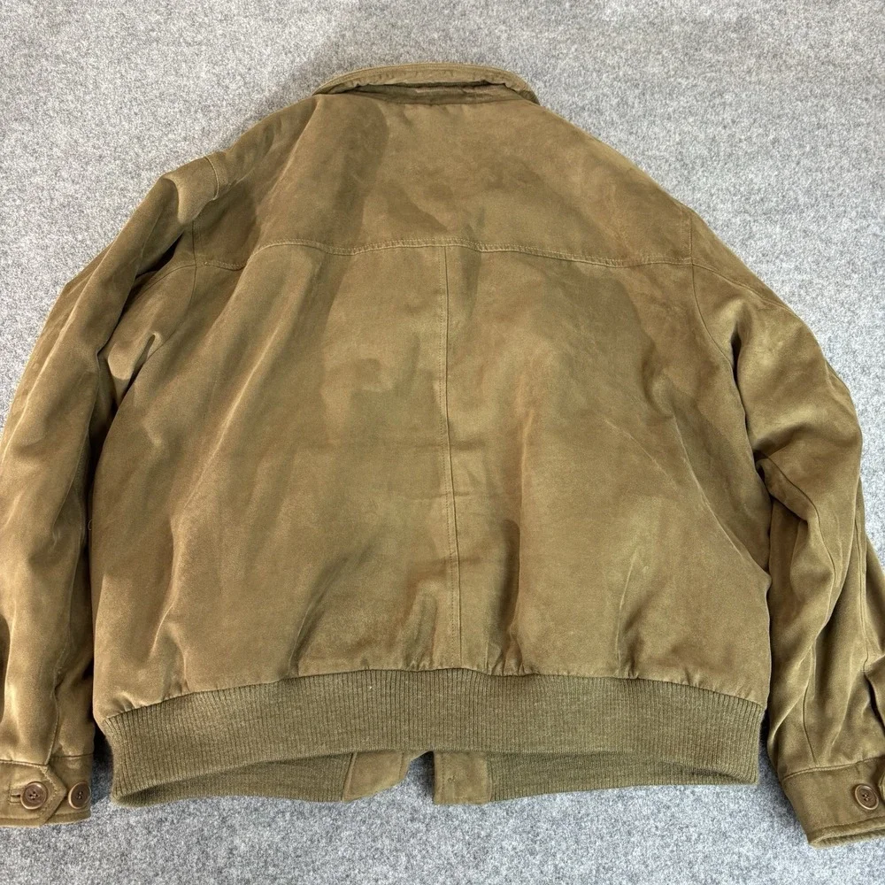 Roundtree & Yorke Mens Bomber Jacket Xl Thinsulate Insulated Full Zip Suede Look - Picture 11 of 16